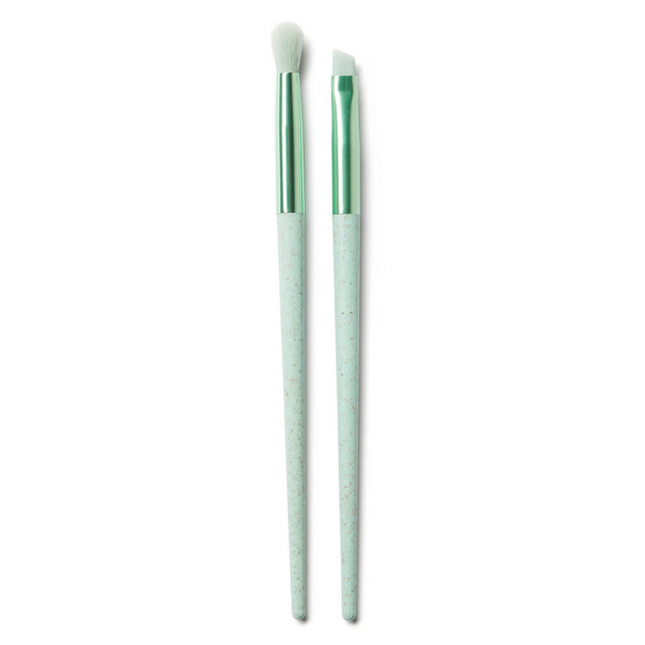 Elaina Badro Divine Duo Set w/ Angled & Blending Brushes ~ Shades of Green ~New - Picture 1 of 8